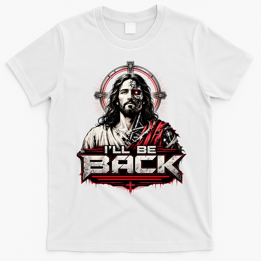 I’ll Be Back Cyber Jesus T-Shirt - White