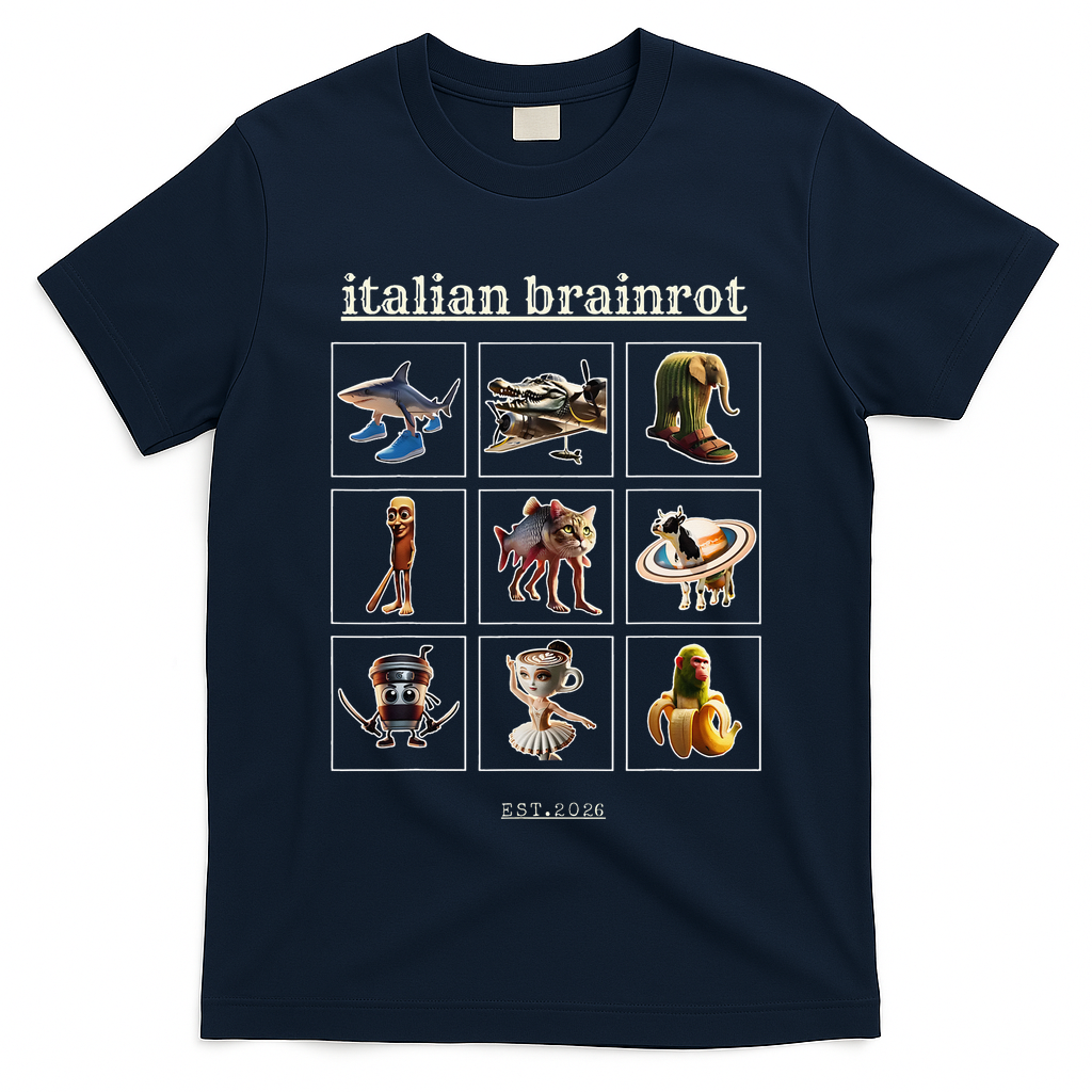Italian Brainrot Characaters Meme Gen Z Funny Humor T-Shirt