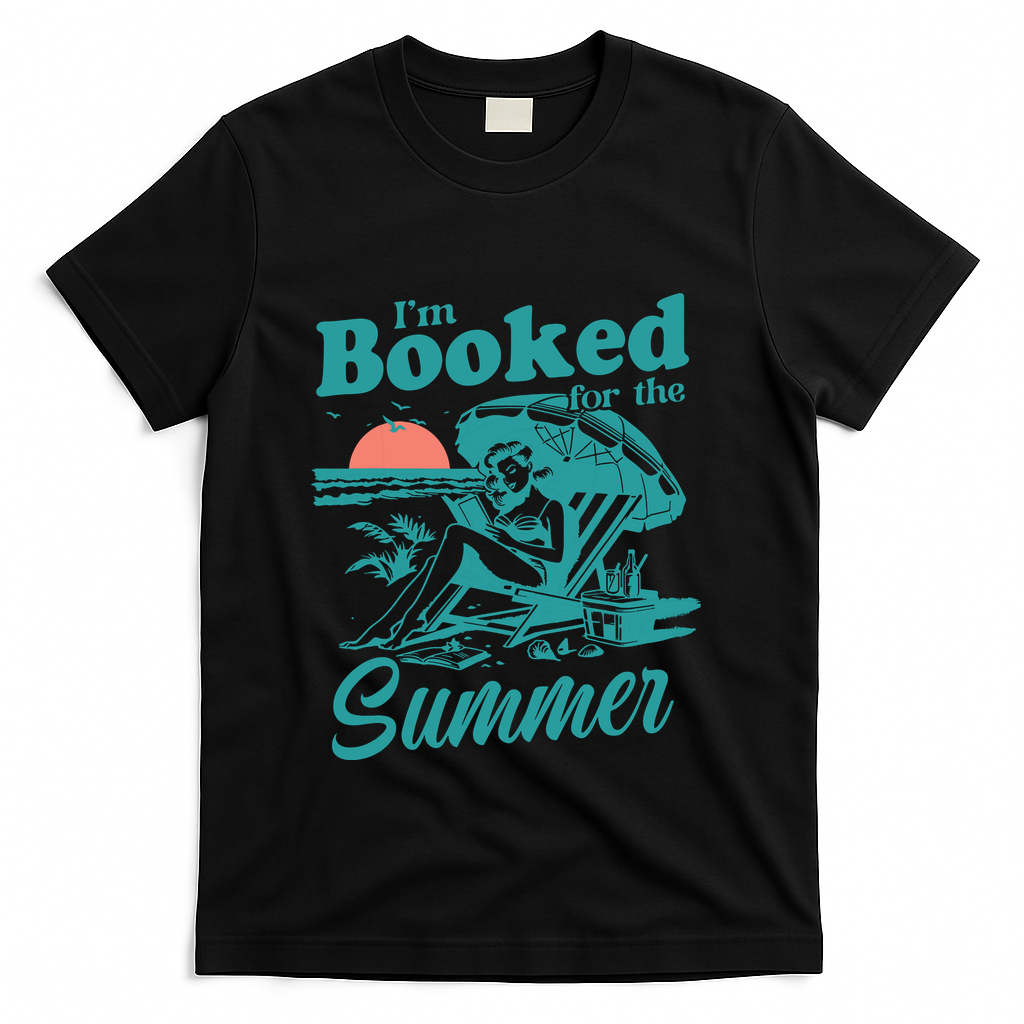 Im Booked For The Summer Book Girl Summer Coquette T-Shirt - Black