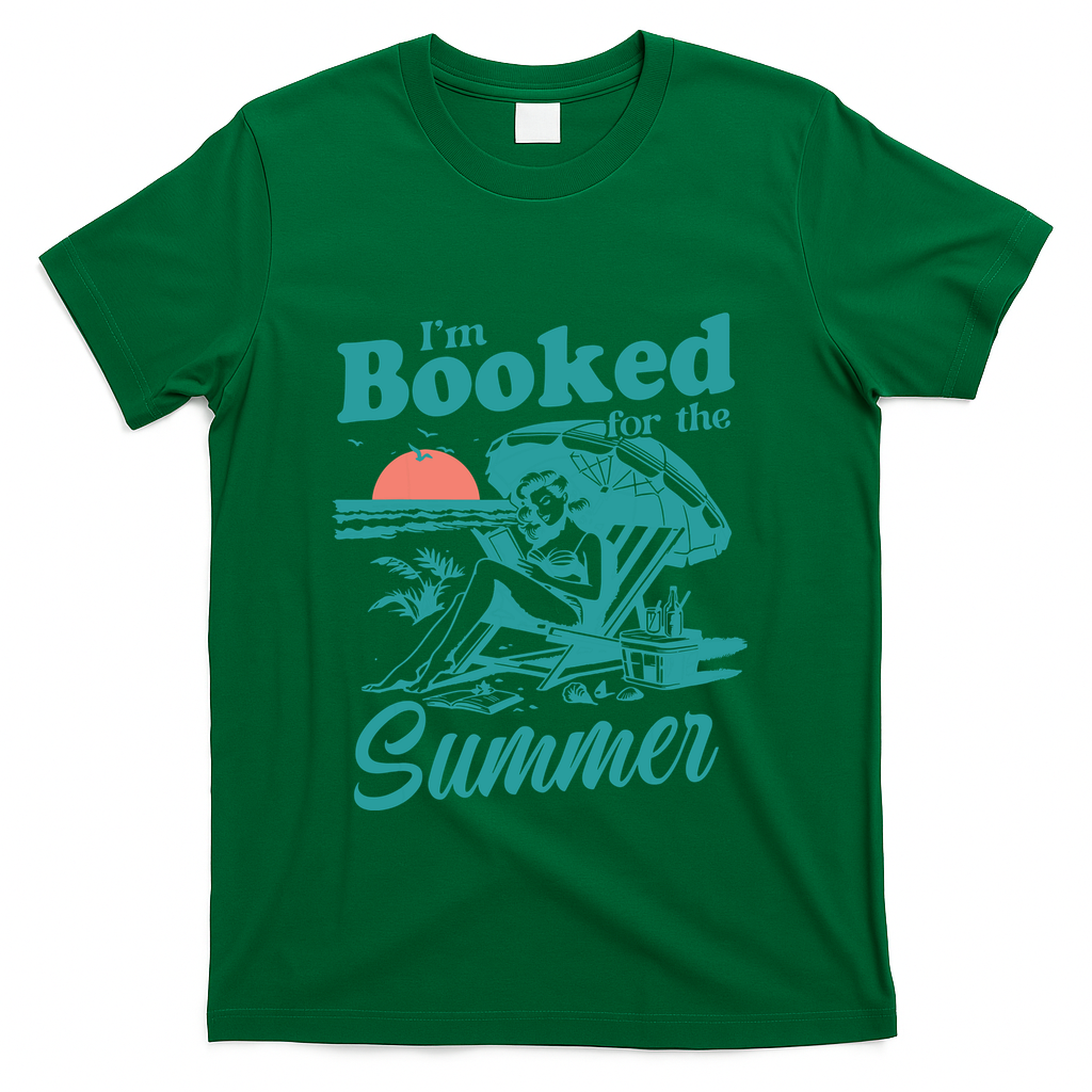 Im Booked For The Summer Book Girl Summer Coquette T-Shirt - Green