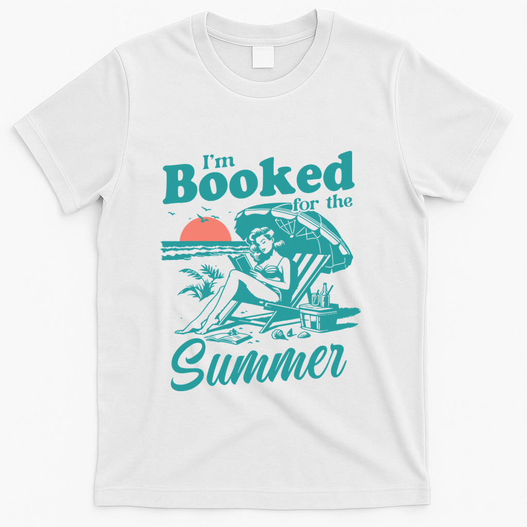 Im Booked For The Summer Book Girl Summer Coquette T-Shirt - White