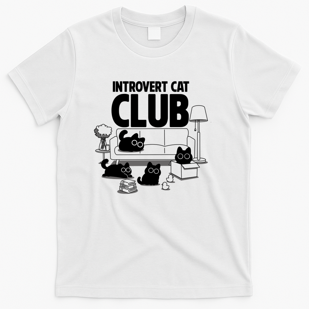 Introvert Cat Club - White