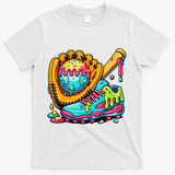 Ice Cream Drip Baseball Stuff T-Shirt - White