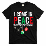 I Come In Peace IM Peace Funny Matching Couple Christmas T-Shirt - Black