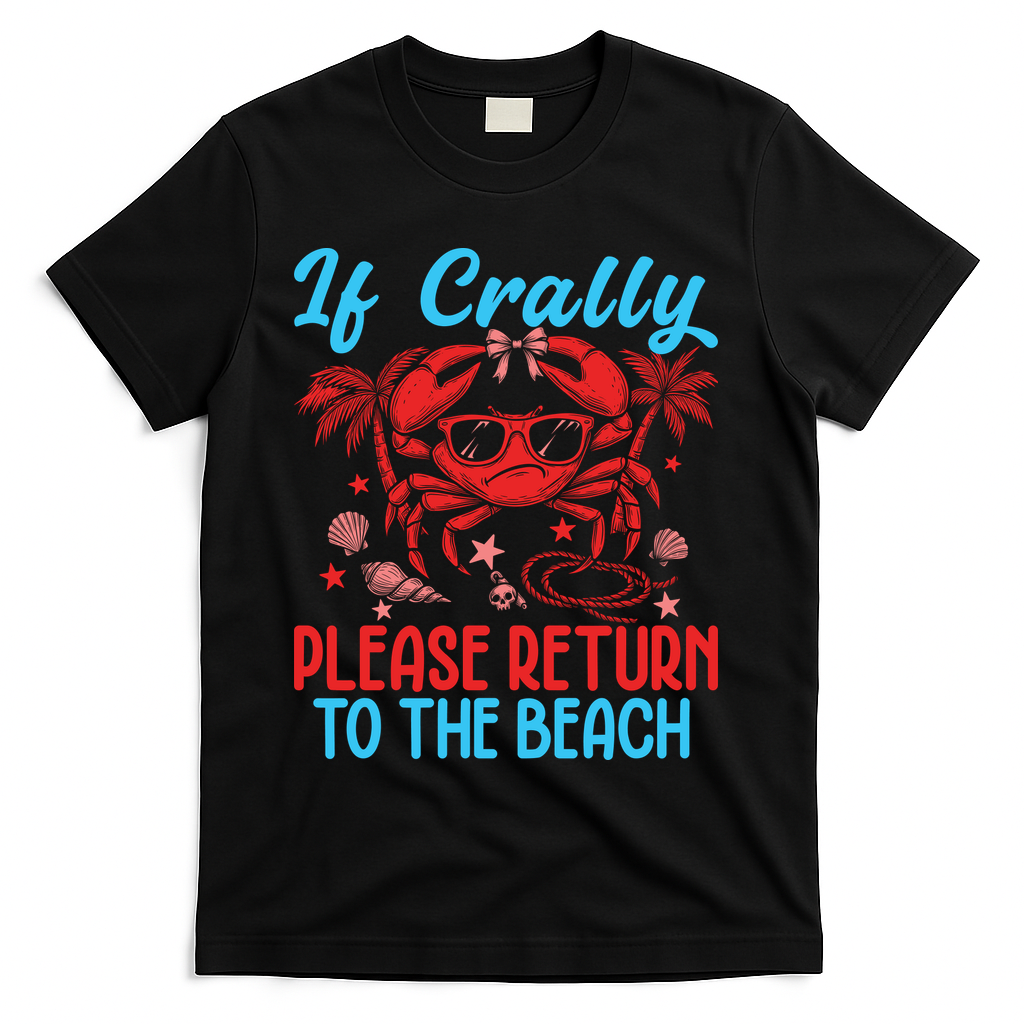 If Crabby Please Return To The Beach T-Shirt - Black