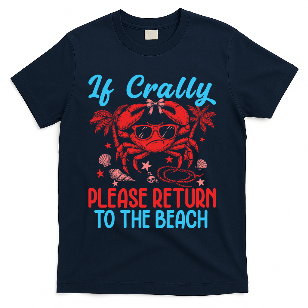 If Crabby Please Return To The Beach T-Shirt - Navy