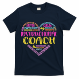 Instructional Coach Rainbow Heart Instructional Coach Gifts T-Shirt - Navy