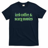 Iced Coffee & Scary Movies Typography Green - Navy