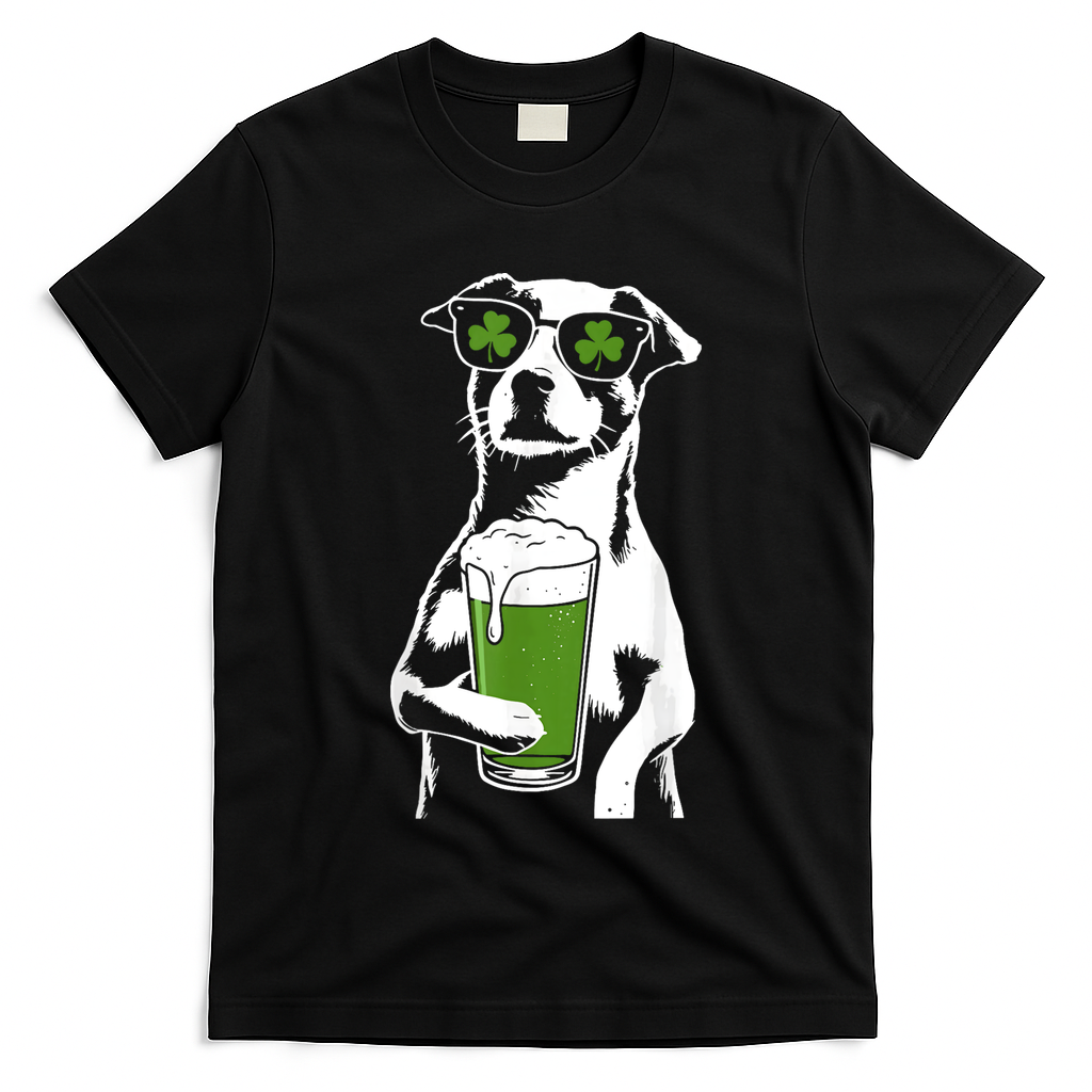 Irish Dog Drinking Beer T-Shirt