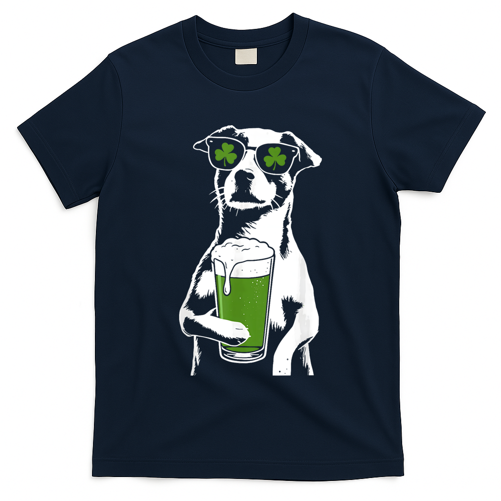 Irish Dog Drinking Beer T-Shirt