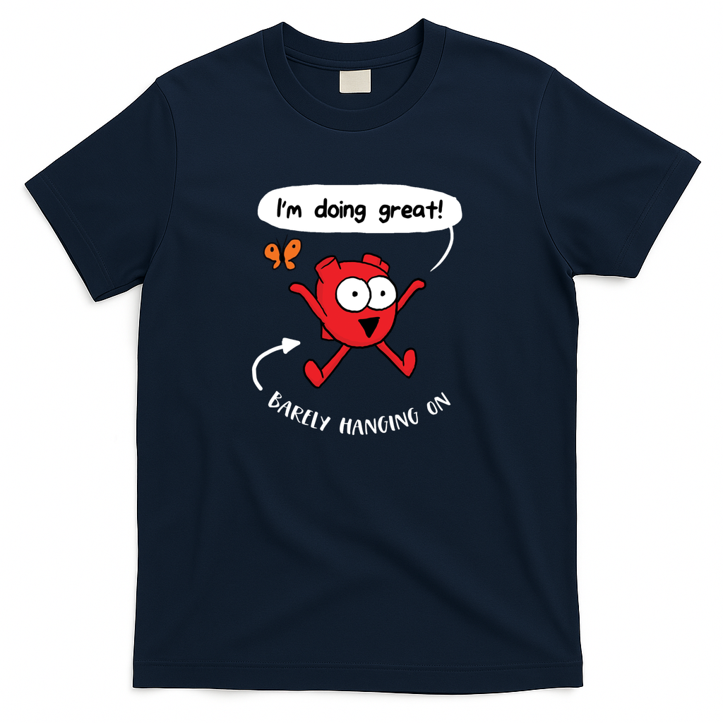 Im Doing Great Heart - Navy