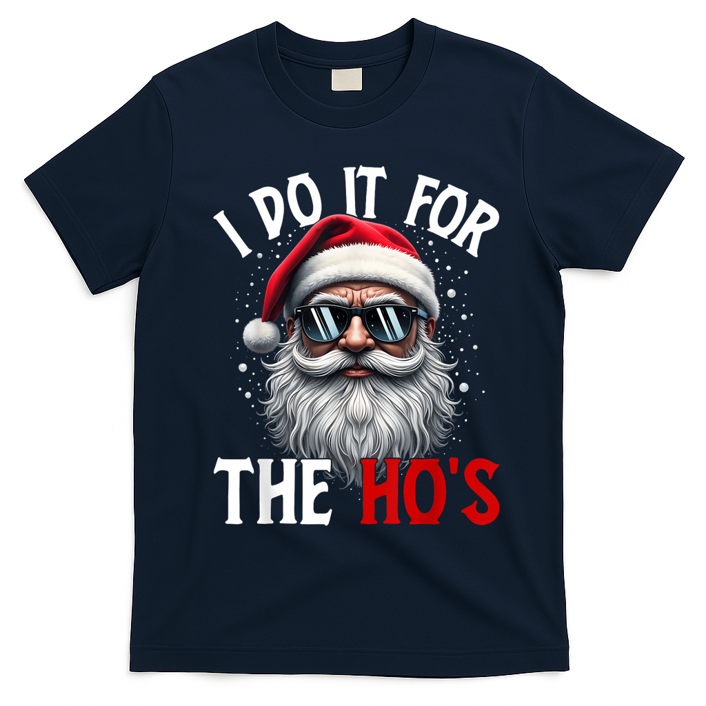 I Do It For The HoS Cute Xmas T-Shirt - Navy Blue