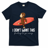 I Dont Want This Feeling To Go Away Surf Monkey T-Shirt - Navy