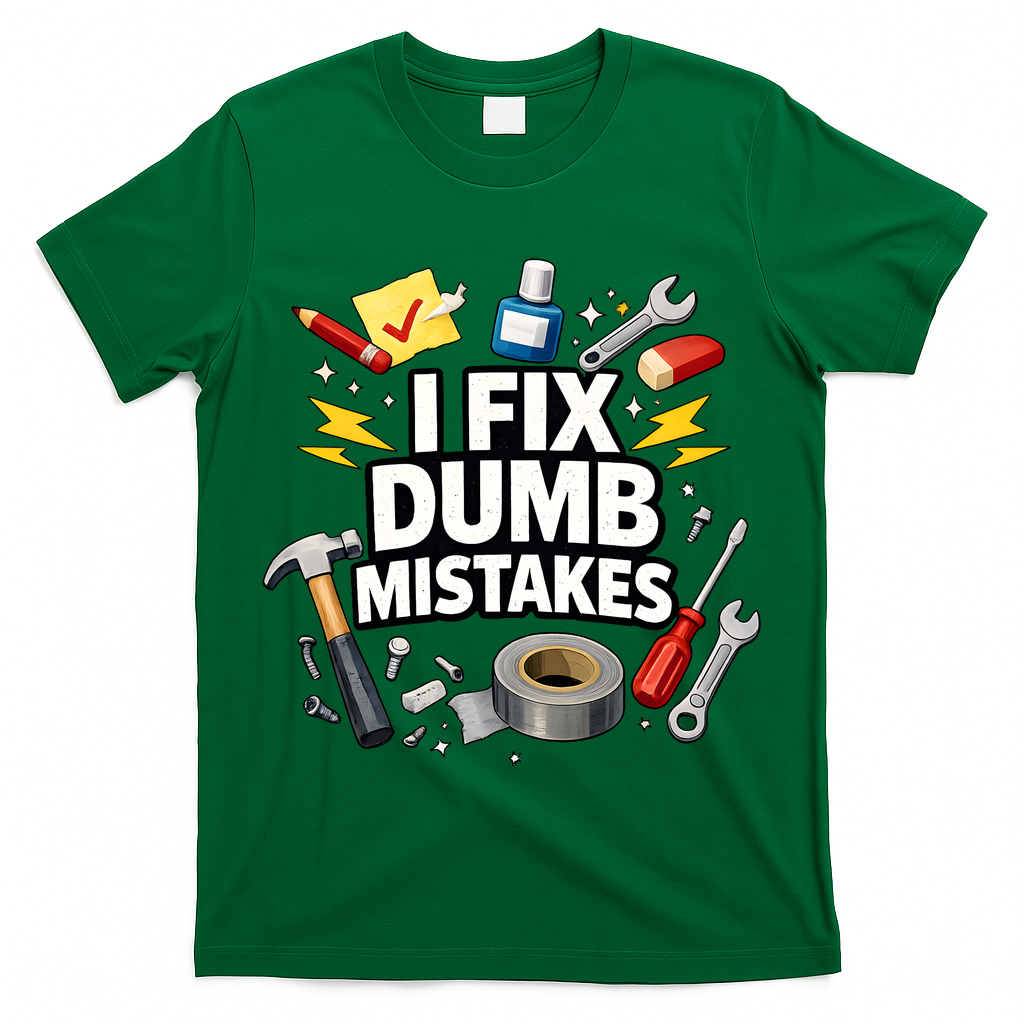 I Fix Dumb Mistakes Funny Handyman Graphic T-Shirt