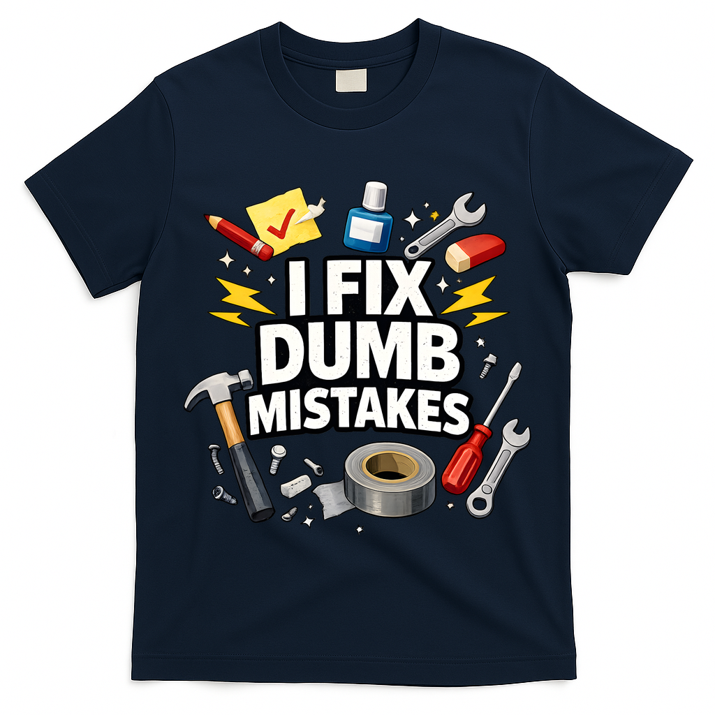 I Fix Dumb Mistakes Funny Handyman Graphic T-Shirt