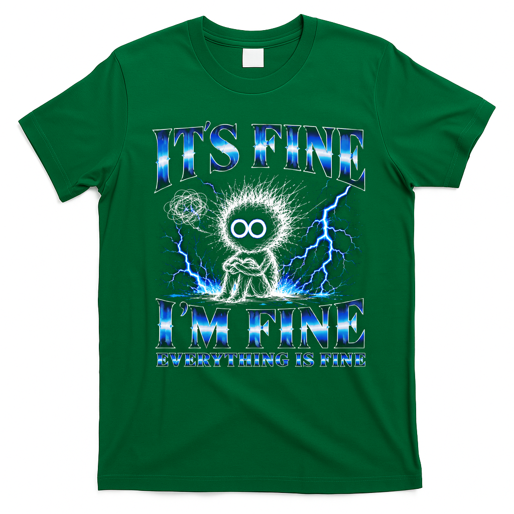 It's Fine I'm Fine Everything Is Fine T-Shirt - Irish Green