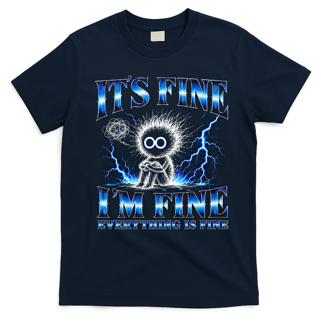 It's Fine I'm Fine Everything Is Fine T-Shirt - Navy Blue