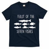 Italy Feast Of The Seven Fishes Italian Christmas Eve Gift T-Shirt - Navy Blue