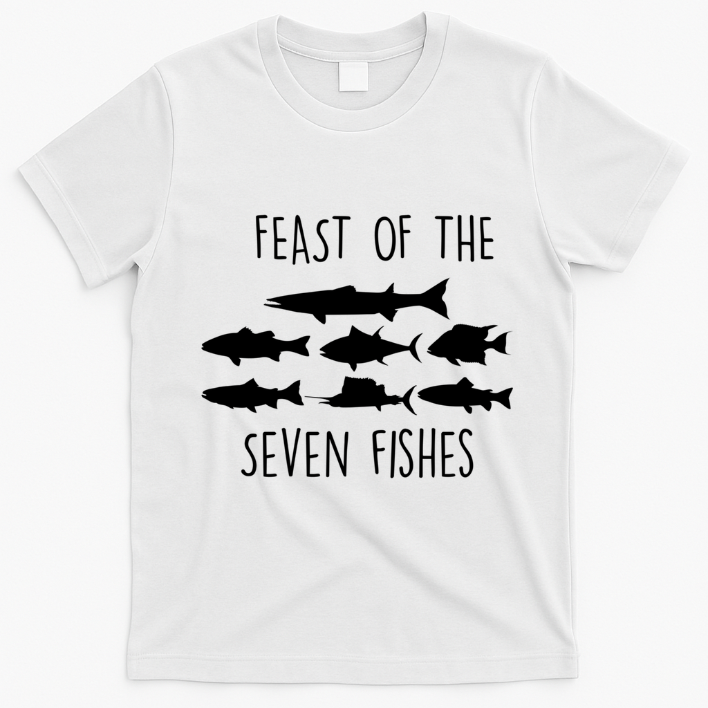 Italy Feast Of The Seven Fishes Italian Christmas Eve Gift T-Shirt - White