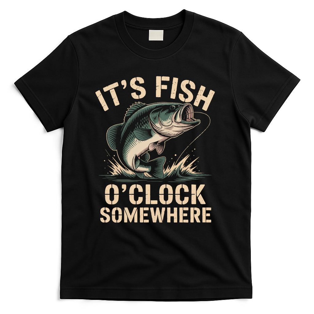 It's Fish O'Clock Somewhere T-Shirt - Black