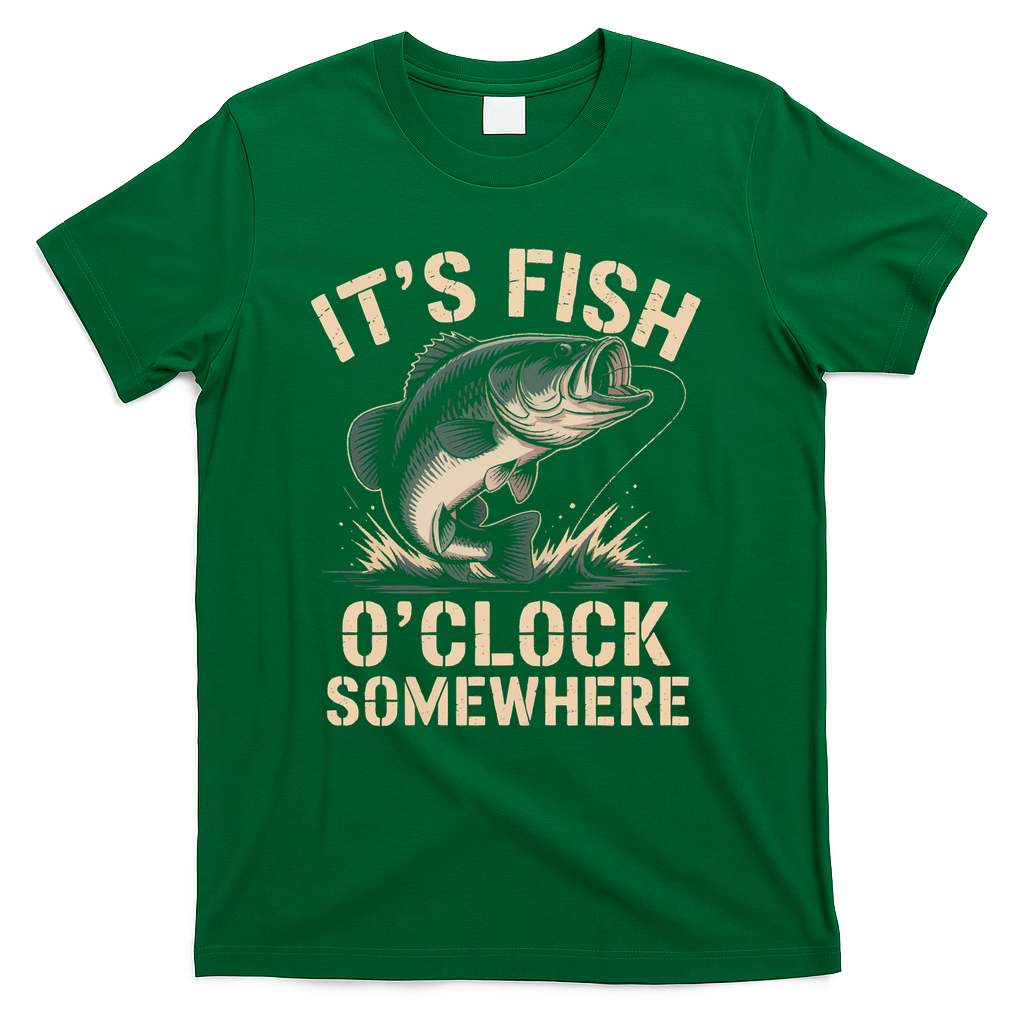 It's Fish O'Clock Somewhere T-Shirt - Green
