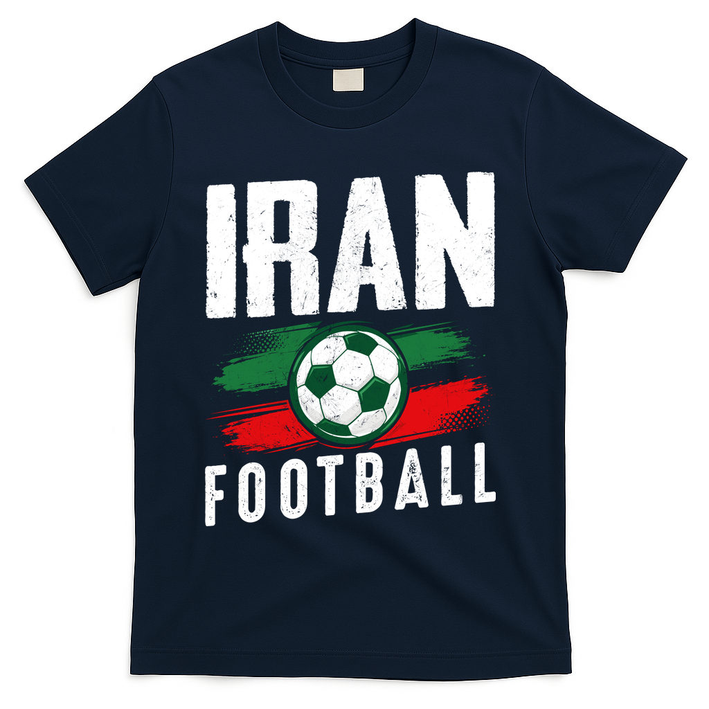 Iran Football Soccer Team Fan Flag T-Shirt - Navy
