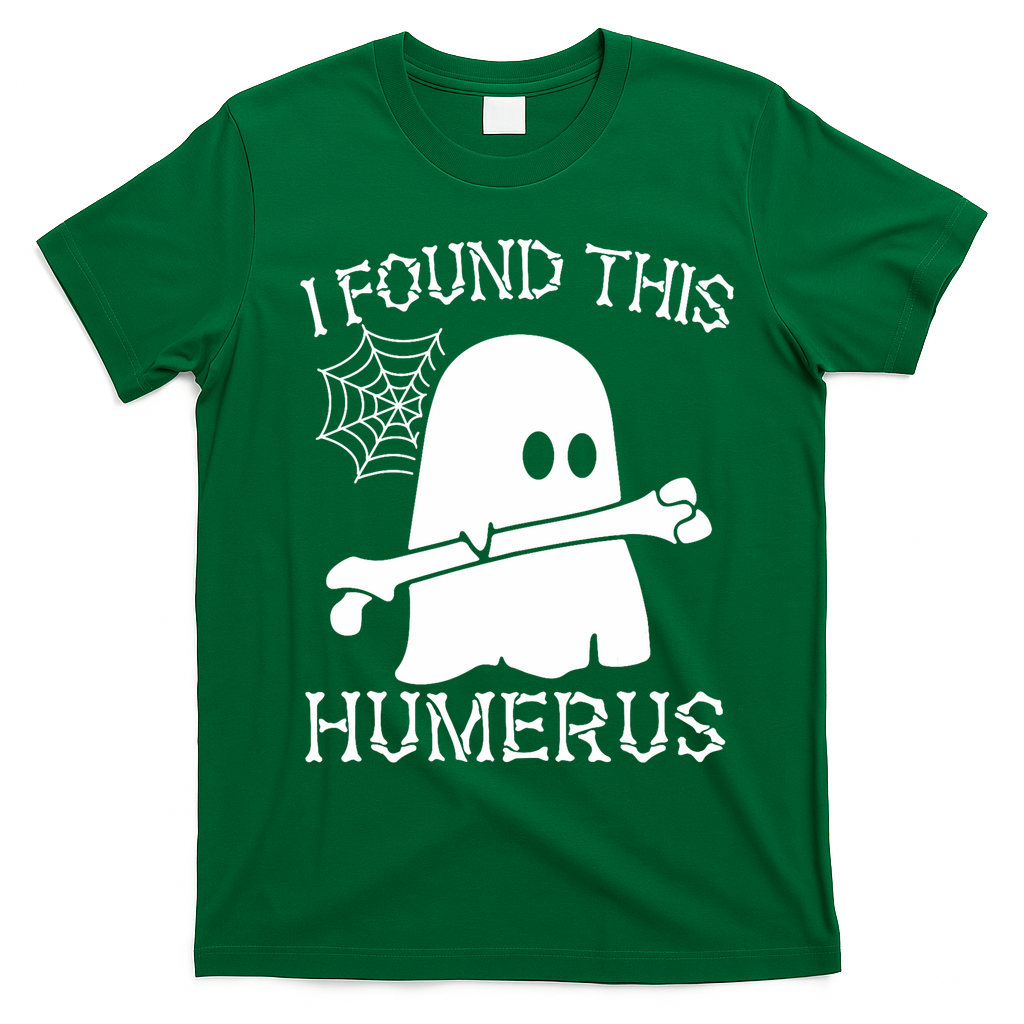 I Found This Humerus Halloween Ghost Humorous Saying Funny T-Shirt - Irish Green