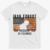 Iran Forgot Trump Has 34 Felonies T-Shirt - White