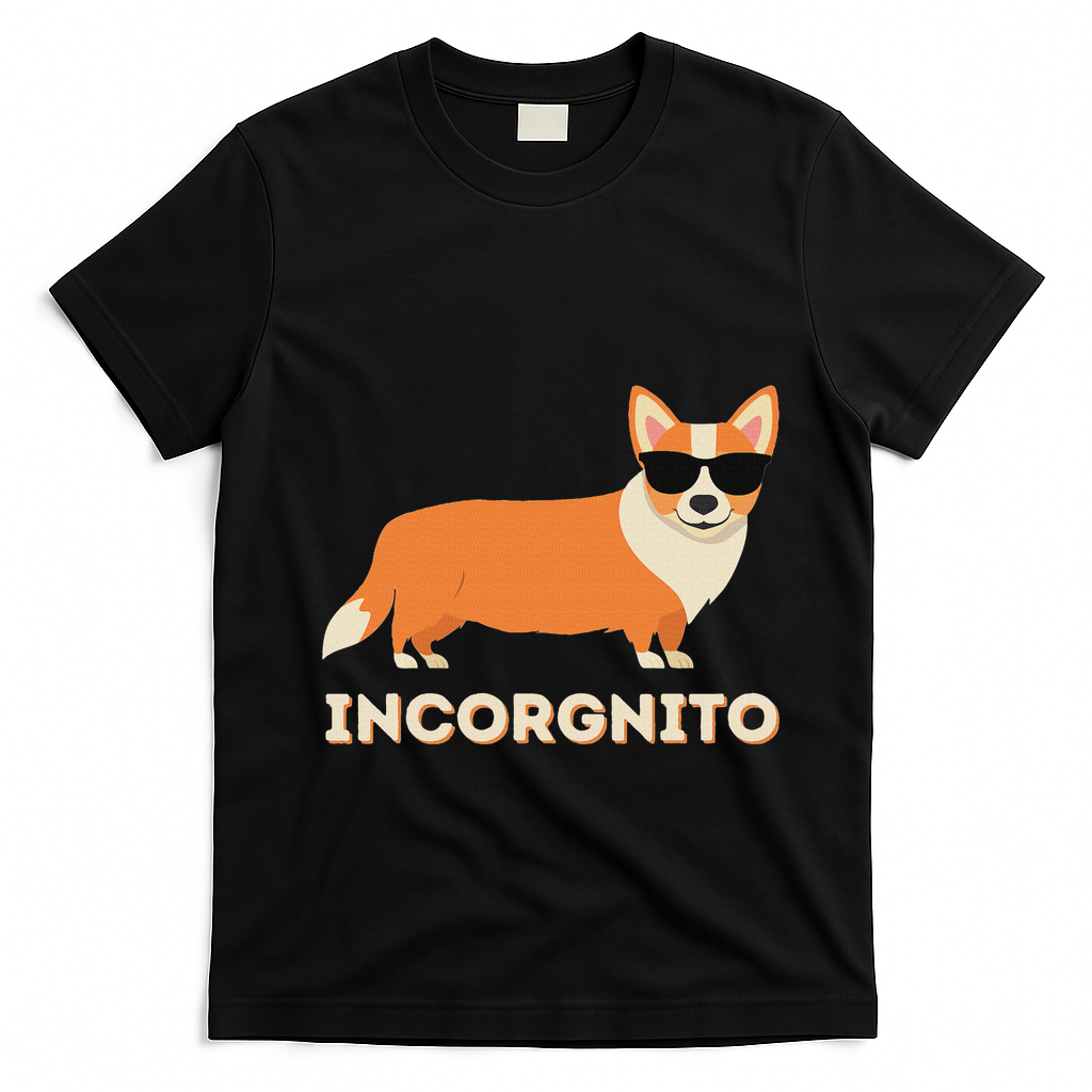 Incorgnito Funny Welsh Corgi Owner Dog Lover T-Shirt - Black