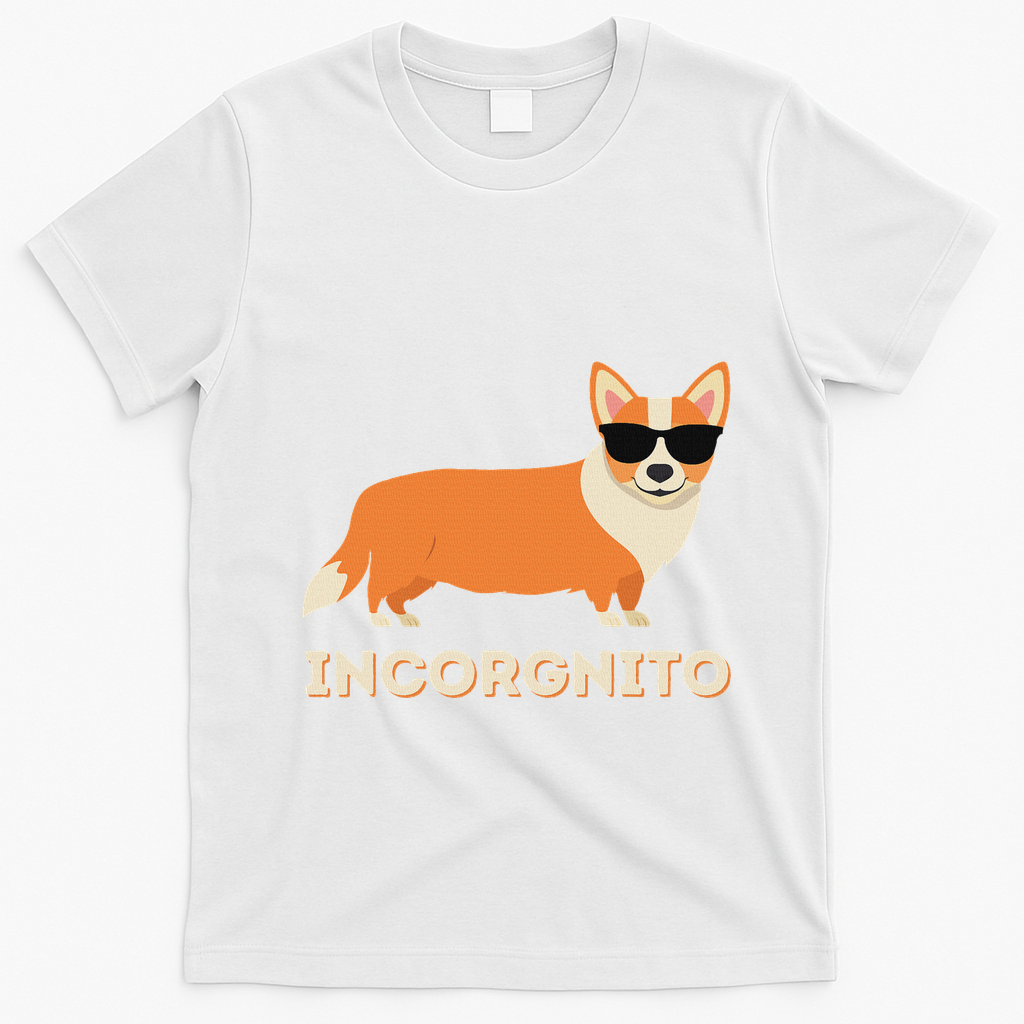 Incorgnito Funny Welsh Corgi Owner Dog Lover T-Shirt - White