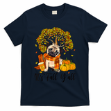 It's Fall Y'all Pug Dog Pumpkin Autumn Thanksgiving T-Shirt - Navy
