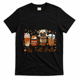 It?S Fall Y?All Pug Dog Coffee Pumpkin Spice Latte Autumn T-Shirt - Black