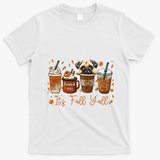 It?S Fall Y?All Pug Dog Coffee Pumpkin Spice Latte Autumn T-Shirt - White