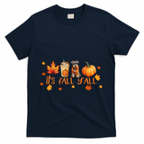 ItS Fall YAll Pumpkin Spice Latte Dog Miniature Schnauzer Gift T-Shirt - Navy
