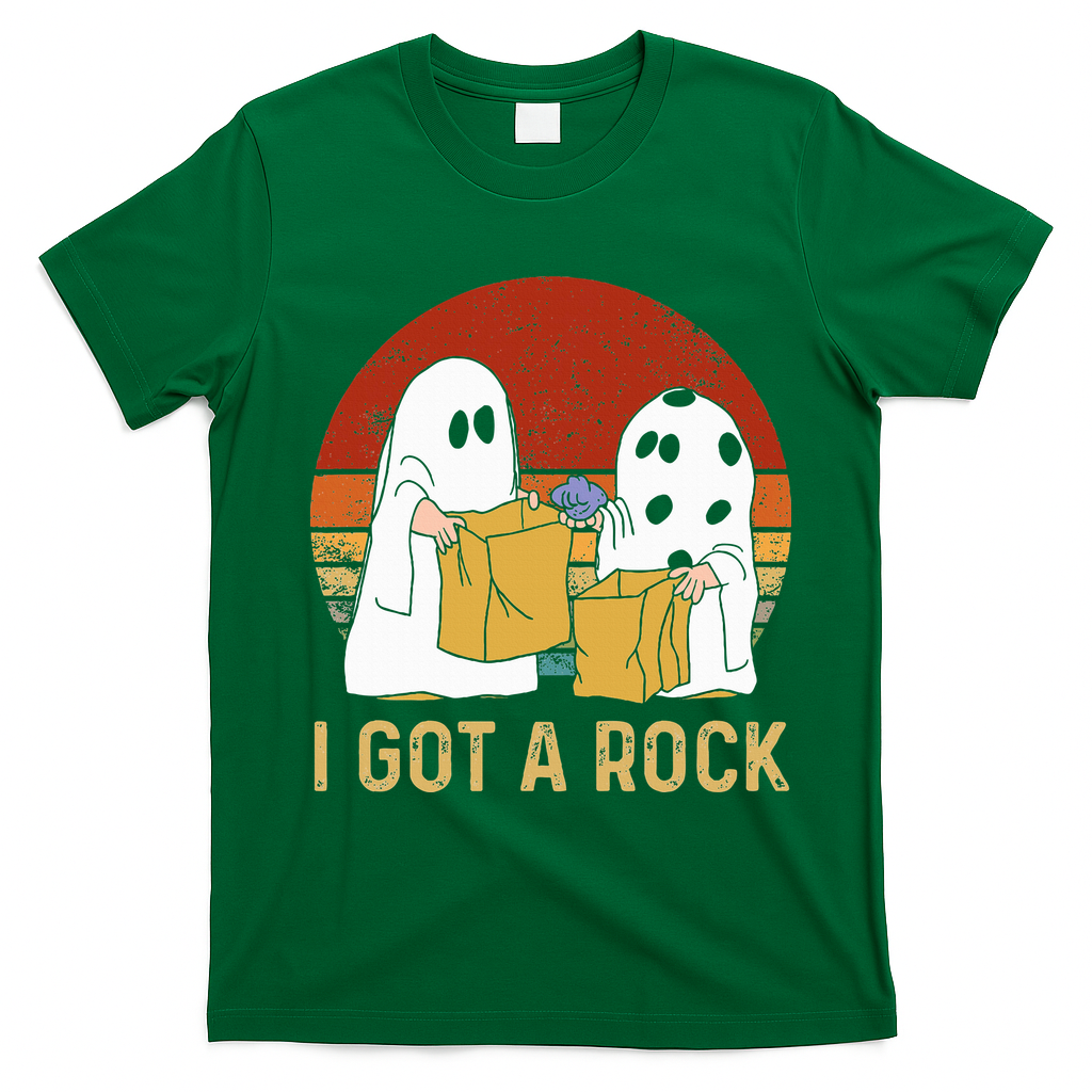 I Got A Rock Halloween Trick Or Treat Ghost T-Shirt - Irish Green