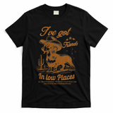 I've Got Friends In Low Places Dachshund Cowboy  T-Shirt - Black
