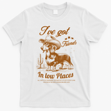 I've Got Friends In Low Places Dachshund Cowboy  T-Shirt - White