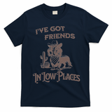 IVe Got Friends In Low Places Dachshund T-Shirt - Navy Blue