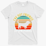 IVe Got Friends In Low Places Basset Hound Funny Dog Retro T-Shirt - White