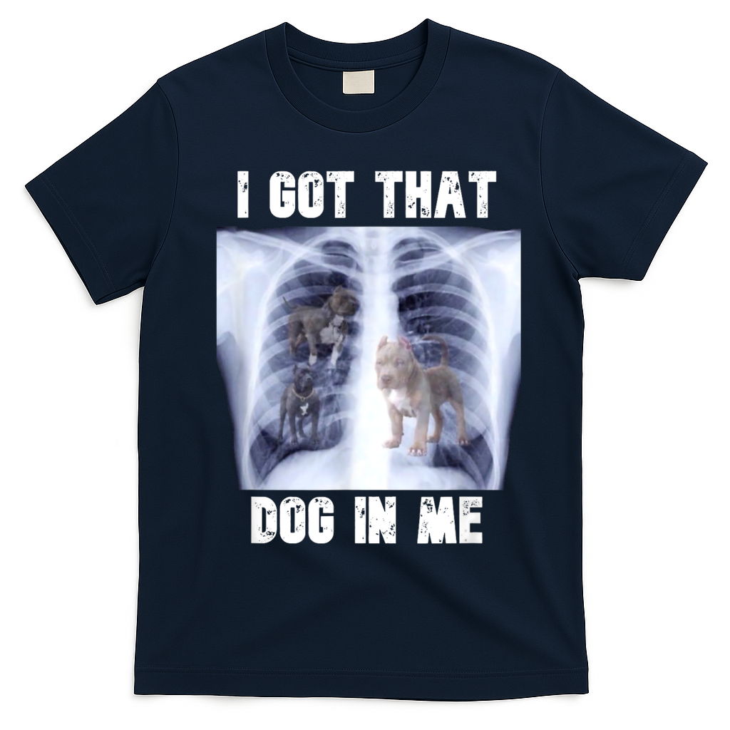 I Got That Dog In Me Xray Meme T-Shirt - Navy Blue