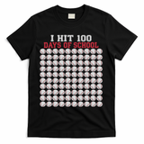 I Hit 100 Days Of School Baseball Bat 100th Day Of School T-Shirt - Black