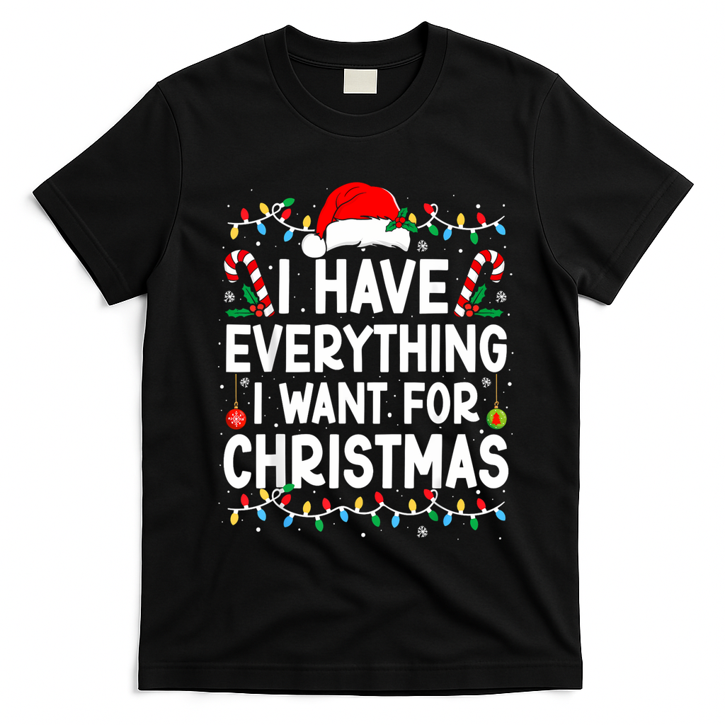 I Have Everything I Want For Christmas T-Shirt - Black