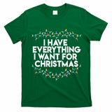 I Have Everything I Want For Christmas Funny Xmas Couples T-Shirt - Irish Green