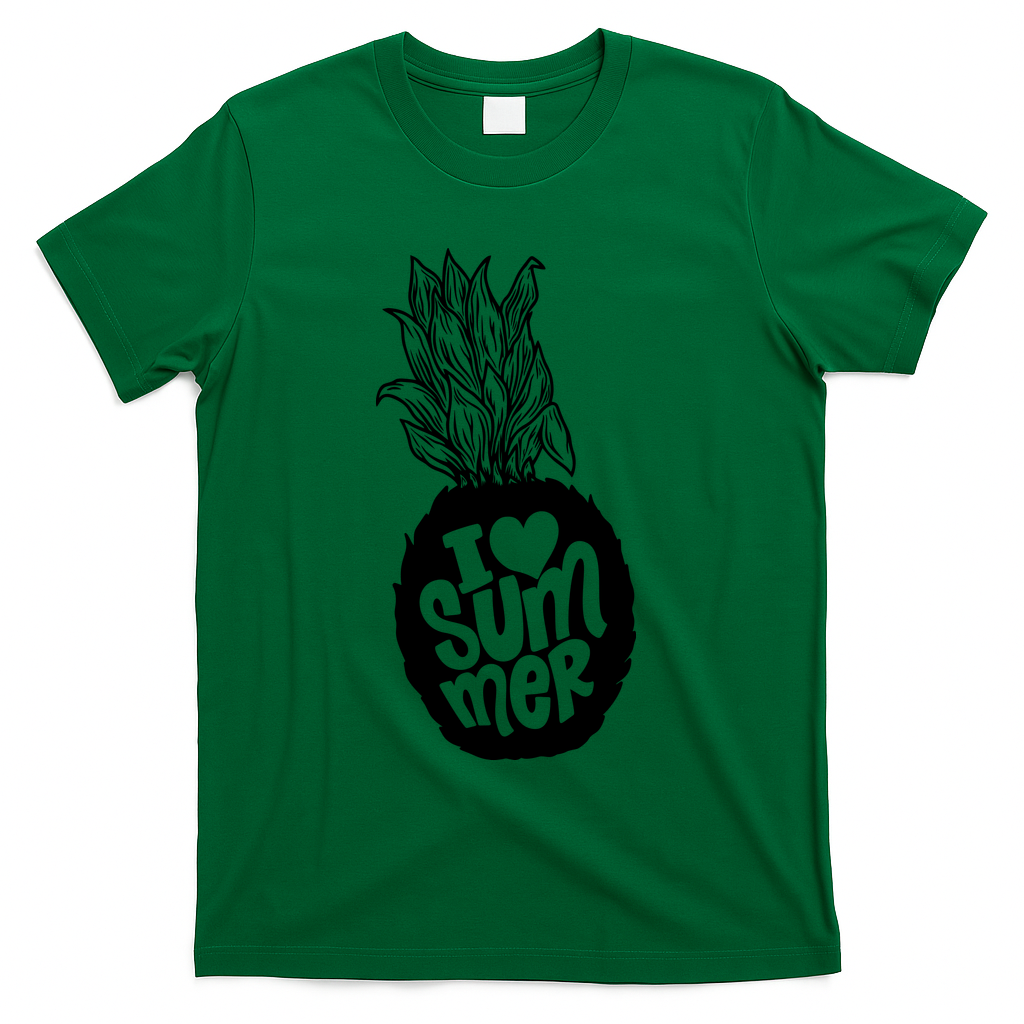 I Heart (Love) Summer Pineapple T-Shirt - Green