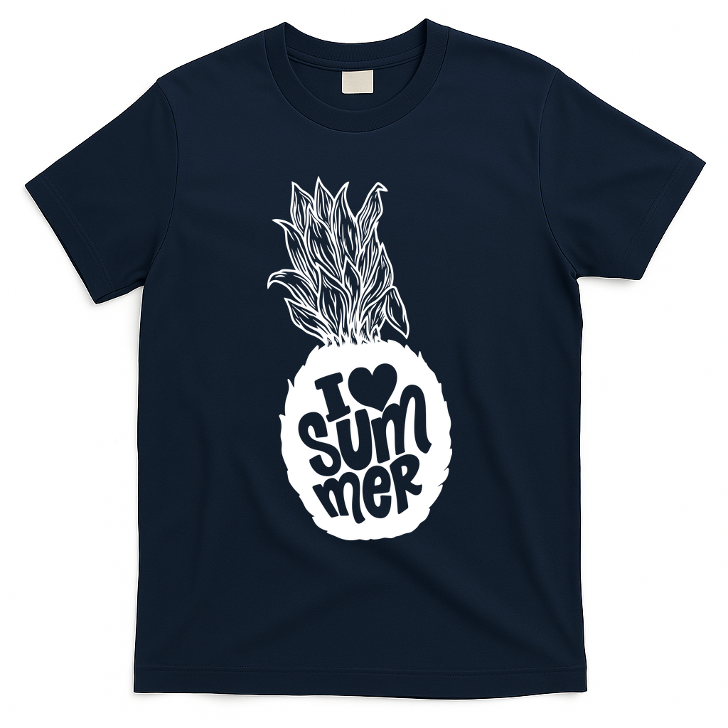 I Heart (Love) Summer Pineapple T-Shirt - Navy