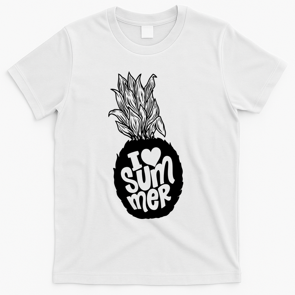 I Heart (Love) Summer Pineapple T-Shirt - White