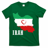 Iran Heart Map Pride For Patriotic Souls T-Shirt - Green