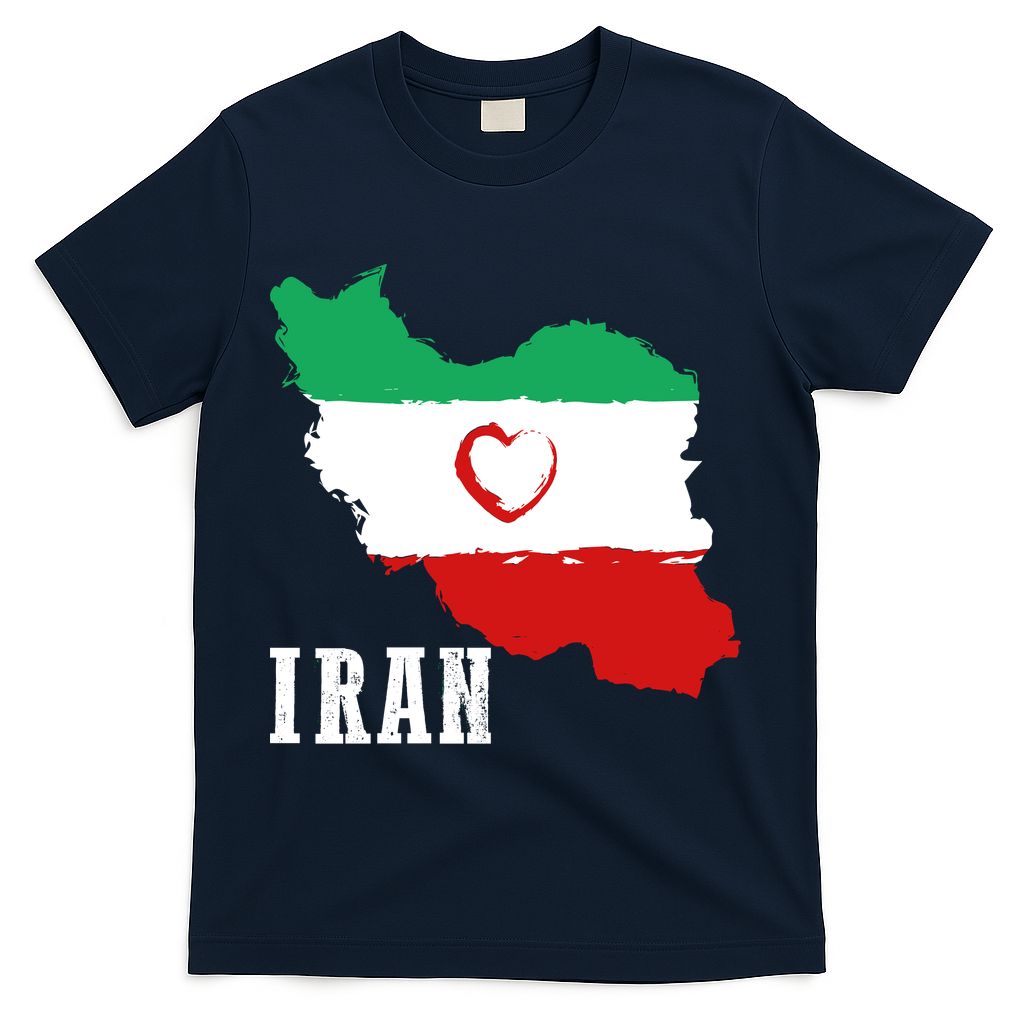 Iran Heart Map Pride For Patriotic Souls T-Shirt - Navy