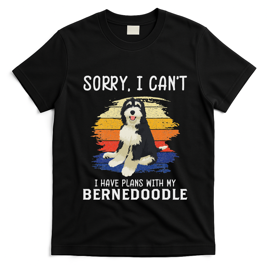 I Have Plans With My Bernedoodle Funny Dog Lover T-Shirt - Black