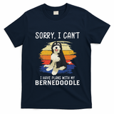 I Have Plans With My Bernedoodle Funny Dog Lover T-Shirt - Navy Blue
